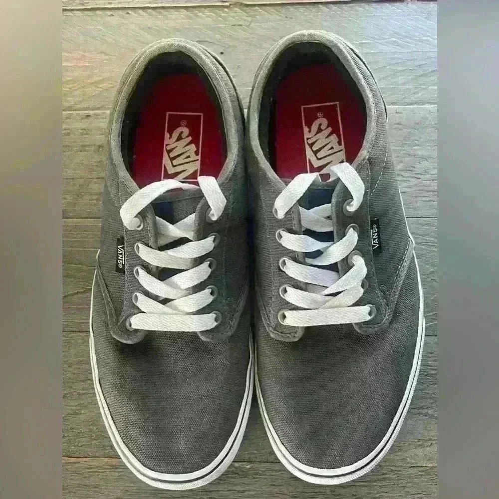 Vans Atwood Pewter/White Canvas Skate Shoes/Sneaker Men's Size 8.5 - Picture 4 of 8
